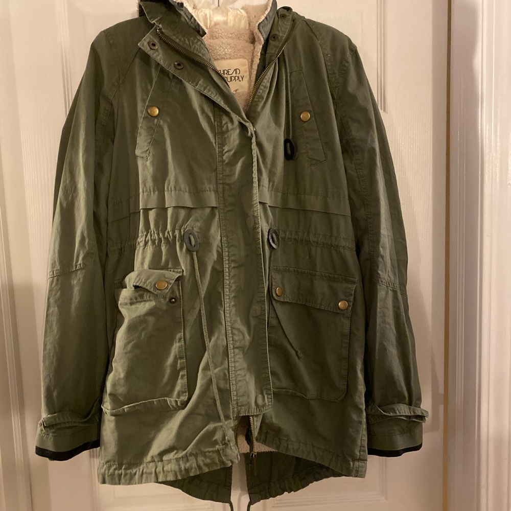 Green winter parka